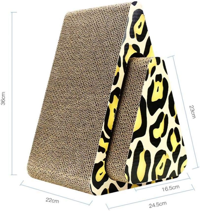 Leopard Print Triangle Cat Scratcher – 36cm Double-Sided Corrugated Cardboard Cat Climbing & Scratching Board – A-Frame Play Structure