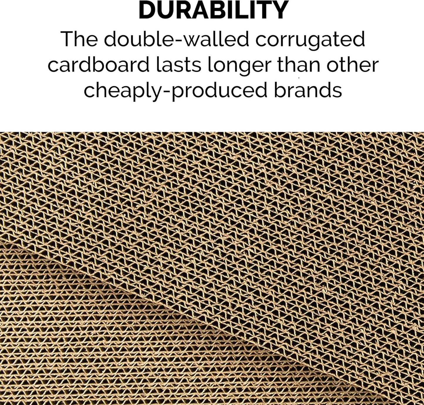 Small Rectangle Cat Scratcher – 15.75” Corrugated Cardboard Cat Scratch Pad – Portable and Lightweight Anti-Furniture Clawing Mat